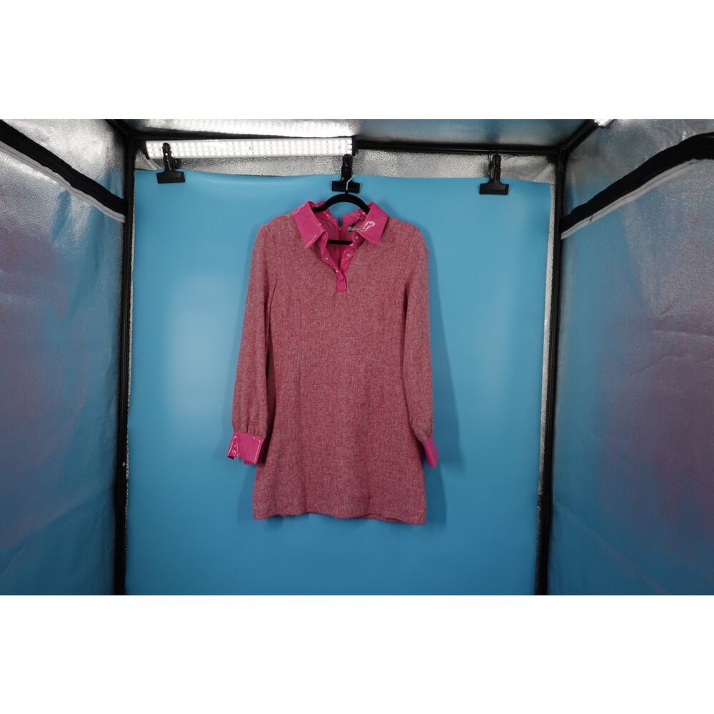 Glamorous Size 8 Pink Dress with Pleather Collar - Picture 4 of 8